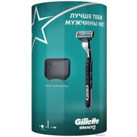 Подарочный набор Gillette Mach3 1 сменная кассета + чехол