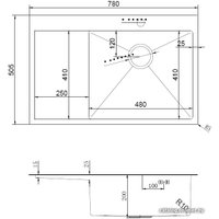 Кухонная мойка ARFEKA AF 780*505 R Satin