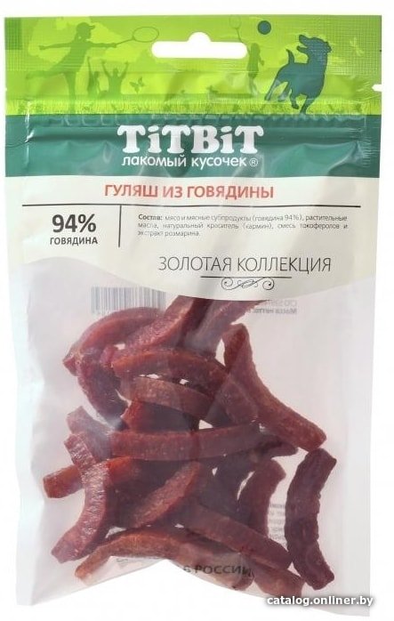 Лакомство для собак TiTBiT Гуляш из говядины 65 г