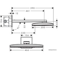 Верхний душ Hansgrohe Rainmaker Select 460 2jet 24015400