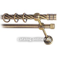 Карниз для штор Lm Decor Цилиндр 088 2р витой (антик, 3.6м)