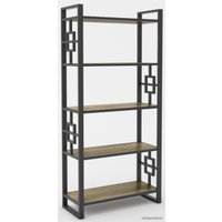 Стеллаж Hype Mebel Квадро 50x170 (черный/дуб галифакс олово)