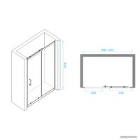 Душевая дверь RGW PA-14G 41081413-16 130 (золото/прозрачное стекло)