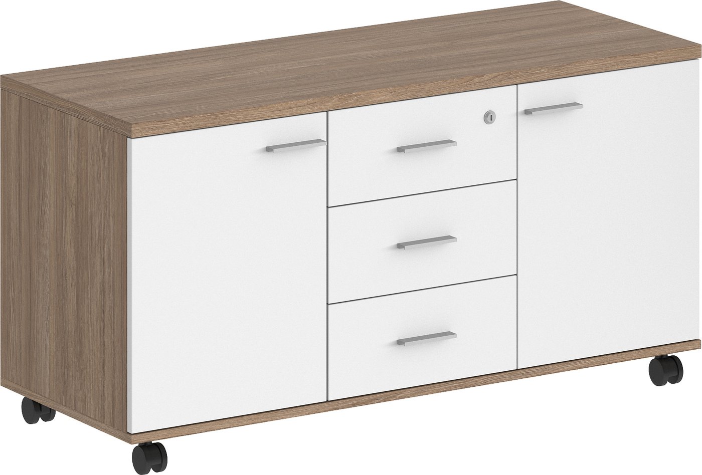 

Комод Norden С 3 ящиками и замком SG.621.OD.WH (дуб темный/белый)