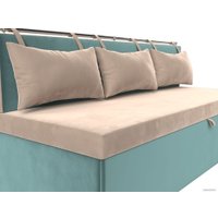 Диван Лига диванов Метро 105007 (велюр бежевый/бирюзовый)
