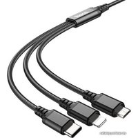 Кабель Hoco X76 USB Type-A - microUSB/USB Type-C/Lightning (1 м, черный)