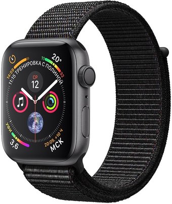 Apple Watch Series 4 44 мм (алюминий серый космос/нейлон черный)