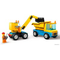 Конструктор LEGO City 60391 Строительные машины и кран с шаром для сноса