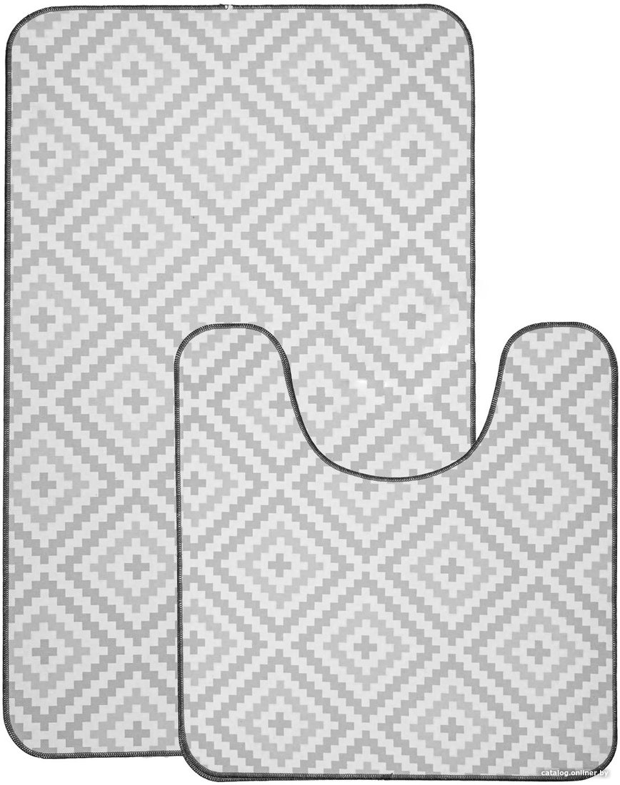 Набор ковриков Вилина Ромбы 7060-22003 (50x85, 50x52, серый)