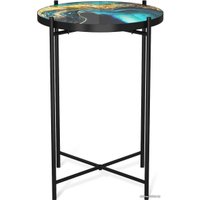 Журнальный столик Sheffilton SHT-CT8-3 (королевский синий/черный муар)