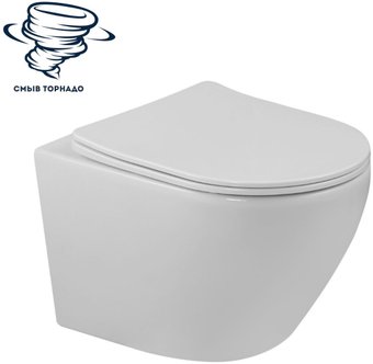 Унитаз подвесной Milleau Vortex с сиденьем MYL038SGW (белый глянец)