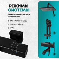 Душевая система  Grocenberg GB7005 (черный матовый)