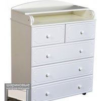 Детский комод Антел Ульяна-6 800-5 МДФ (белый)