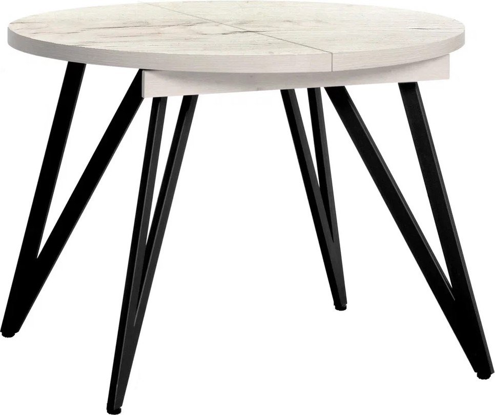 

Кухонный стол Millwood Женева 3 Л раздвижной D100-140x100x76 (дуб белый Craft/металл черный)
