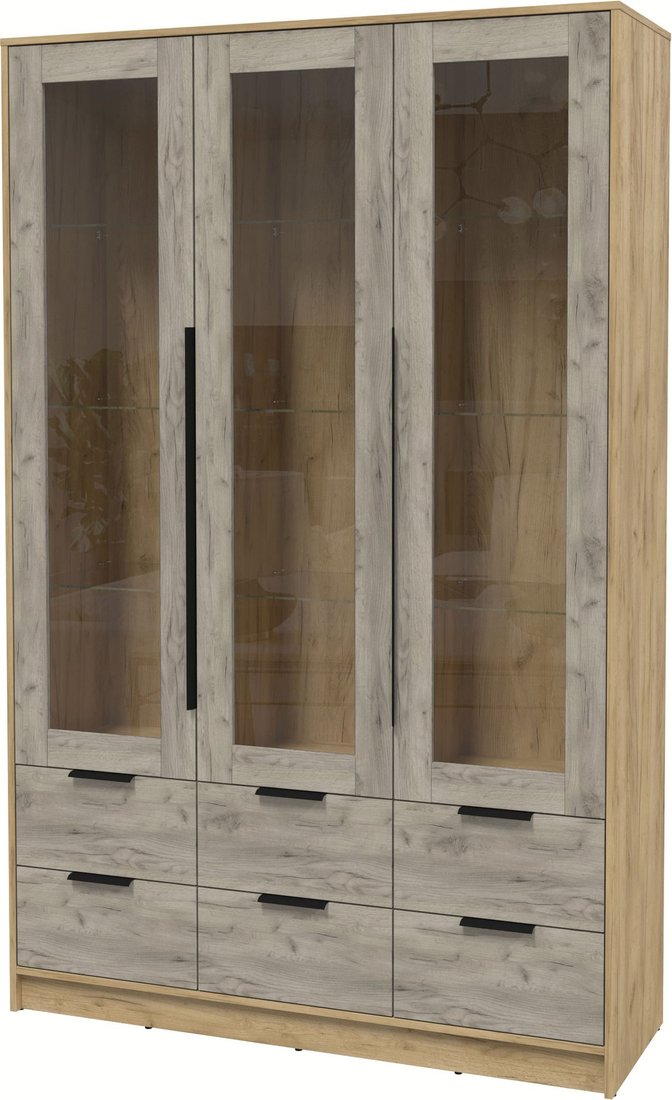 

Шкаф-витрина Интерлиния Концепт КТ-ШВ3 (дуб серый/дуб золотой)