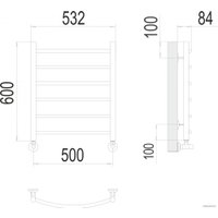 Полотенцесушитель TERMINUS Классик П6 500x600 нп (золото)