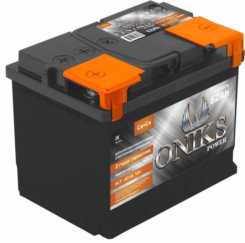 

Автомобильный аккумулятор ONIKS Power 6СТ-62 VL (62 А·ч)