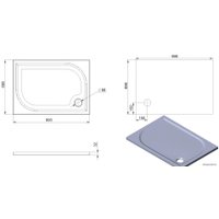 Душевой поддон Miraggio Poseidon 1000 93.3x69.5