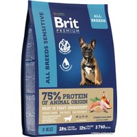 Сухой корм для собак Brit Premium Dog Sensitive с лососем и индейкой 3 кг