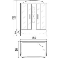 Душевая кабина River Dunay 150/80/55 ТН