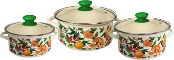 Набор кастрюль КМЗ Цитрус-1-Экстра (слоновая кость)