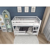 Двухъярусная кровать EcoWood Моритц 2 80х200 с бортиком ECO.001.00042.80-200.W