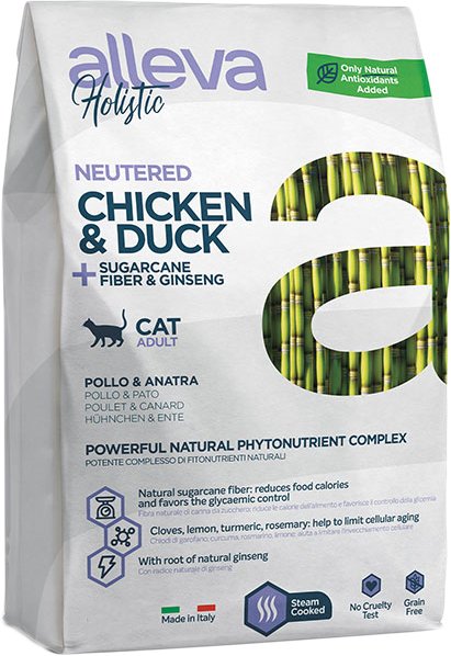 

Сухой корм для кошек Alleva Holistic Adult Chicken & Duck + Sugarcane fiber & Ginseng (Курица с уткой + клетчатка сахарного тростника и женьшень) 400 г