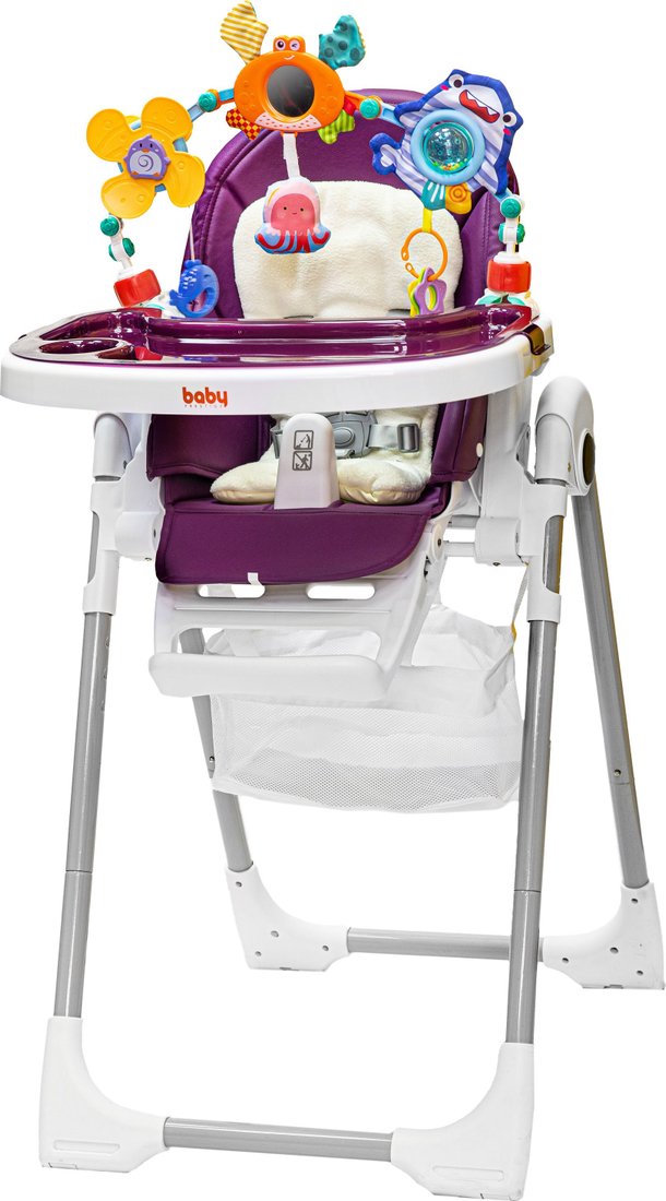 

Высокий стульчик Baby Prestige Junior Lux+ (purple) с развивающей дугой Веселый краб