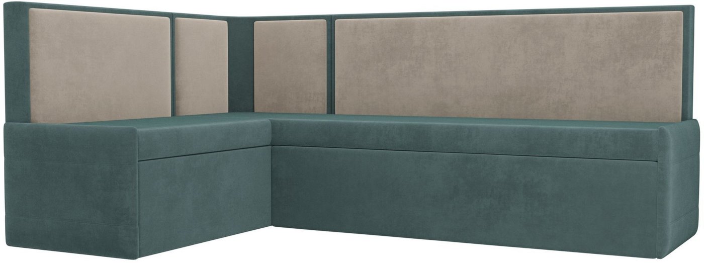 

Угловой диван Лига диванов Кристина левый 118455L (велюр бирюзовый/бежевый)