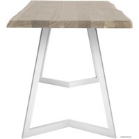 Кухонный стол Buro7 Уиллис 120 (с обзолом, дуб беленый/белый)