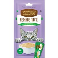 Лакомство для кошек Деревенские лакомства Нежное пюре из курицы 40 г