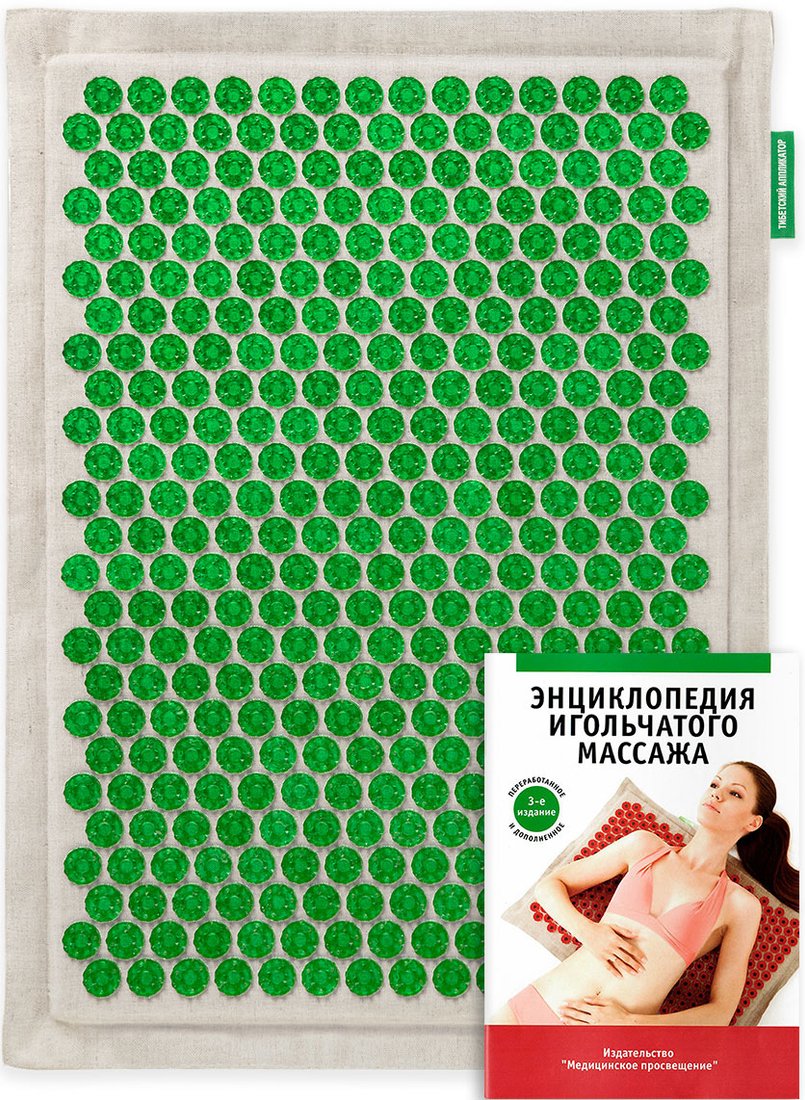 

Массажный коврик Лаборатория Кузнецова Тибетский аппликатор на мягкой подложке 41х60 см (зеленый)