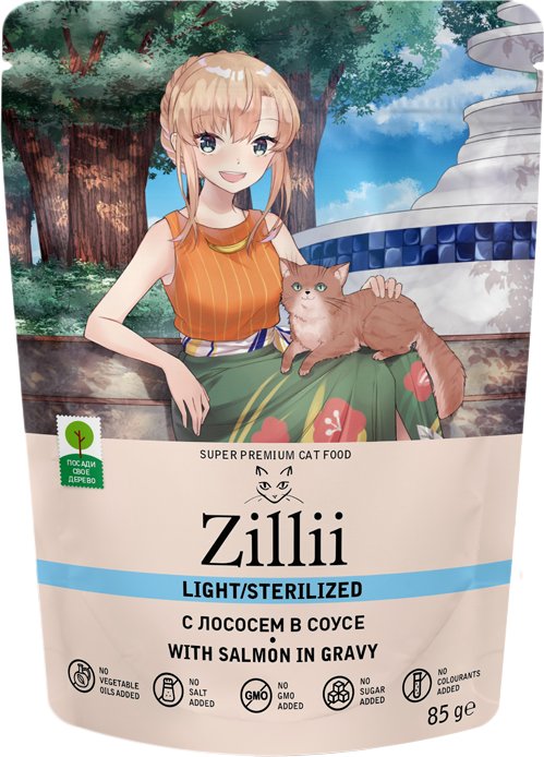 

Пресервы Zillii Light/Sterilized лосось в соусе 85 г