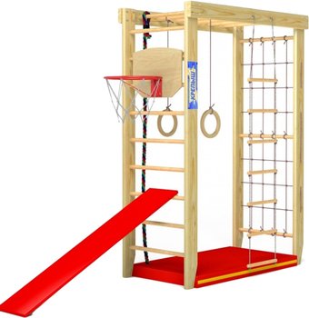 Ecodrev Крепыш П-образный, сетка и шведская стенка (бежевый, полный)