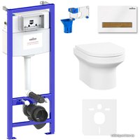 Унитаз подвесной Lavinia Boho Relfix Grance Hill Rimless 7 в 1 87561047 (белый/дерево пластик)