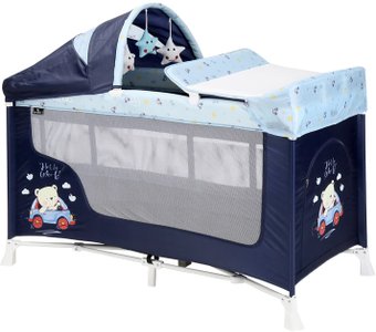 Манеж-кровать Lorelli San Remo 2 Layers Plus 2020 (blue bear)