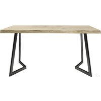 Кухонный стол Buro7 Уиллис 150 (с обзолом и сучками, дуб беленый/черный)