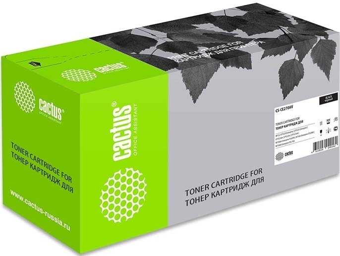 

Картридж CACTUS CS-CE270AV (аналог HP 650A (CE270A))