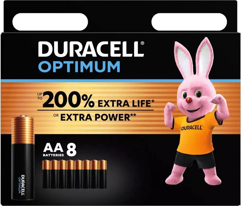 Батарейка DURACELL Optimum AA/LR6 MN 1500/8 Alkaline 1.5V (8шт)