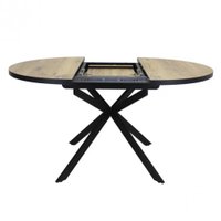 Кухонный стол Виста Парма 100x100/135 (нокс дуб/муар черный)