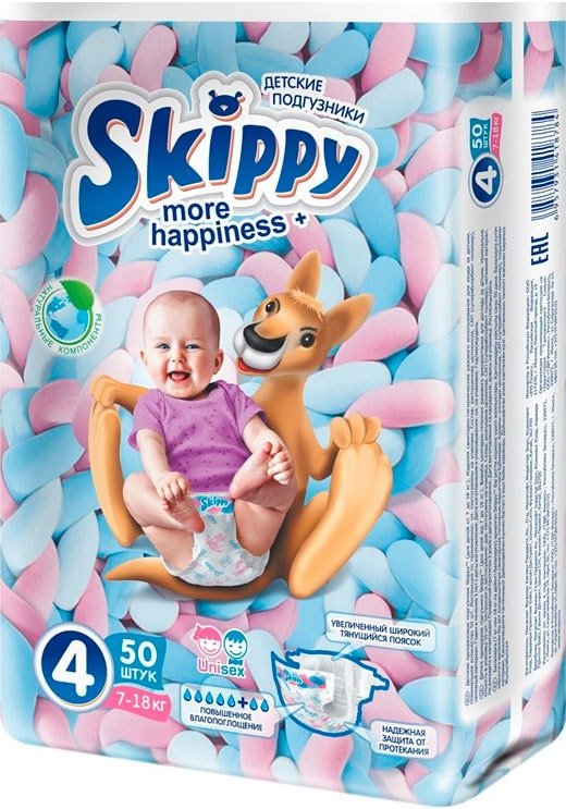

Подгузники Skippy More Happiness Plus 5 (84 шт)