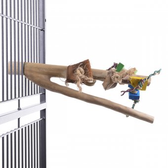 Жердочка Happy Bird Ветвь кофейная с игрушками (L)