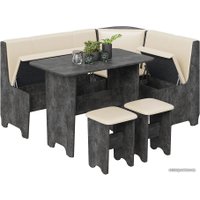 Обеденная группа Трия Техас исп. 1 (ателье темный/экокожа бежевый)