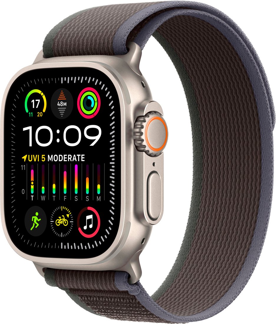 

Ремешок Apple Trail Loop MT613 (49 мм, синий/черный, размер S/M)