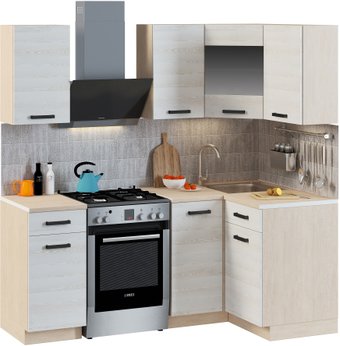 Готовая кухня Genesis Мебель Алиса Loft №3 1.4x1.1 (дуб сонома/сосна белый)