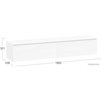 Тумба Трия Глосс ТД-319.03.11 (белый глянец/стекло белый глянец)