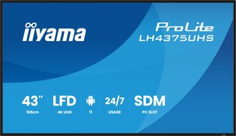 Информационная панель iiyama ProLite LH4375UHS-B2AG