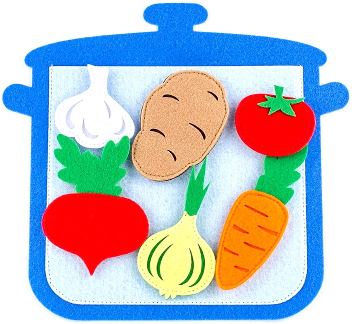 

Развивающая игрушка Фетров Кастрюля с овощами 1201006