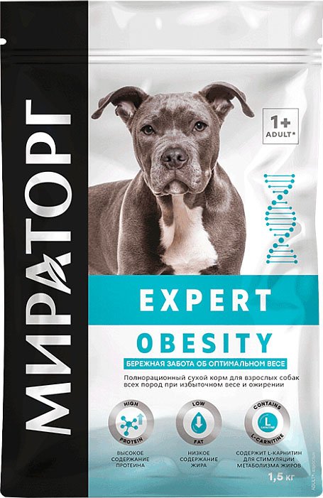 

Сухой корм для собак Мираторг Winner Expert Obesity Бережная забота об оптимальном весе 1.5 кг