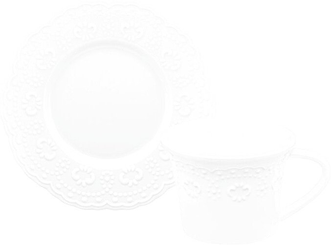 

Чашка с блюдцем Elan Gallery Белый узор 540530